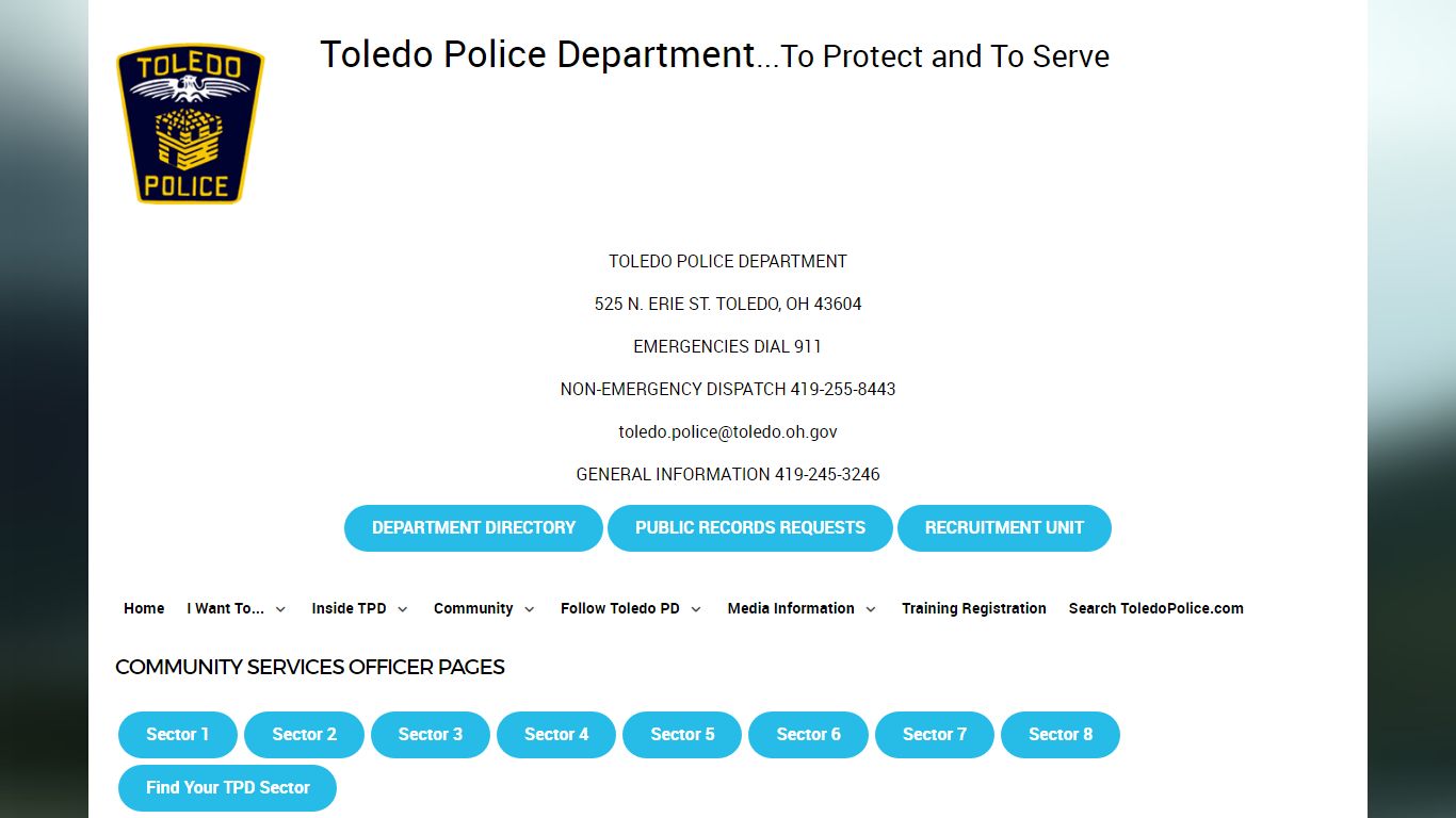 Toledo Police Department - Search ToledoPolice.com