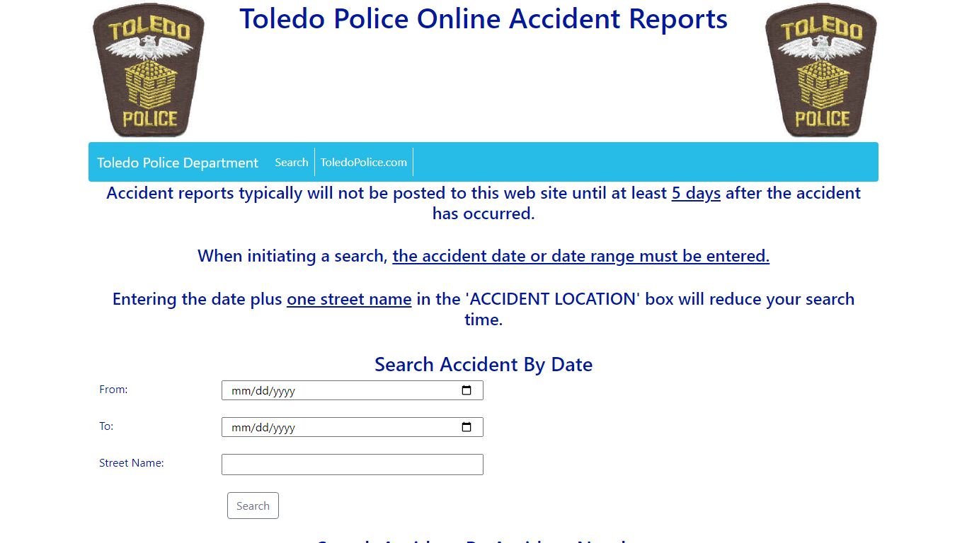 Toledo Police Accident Reports